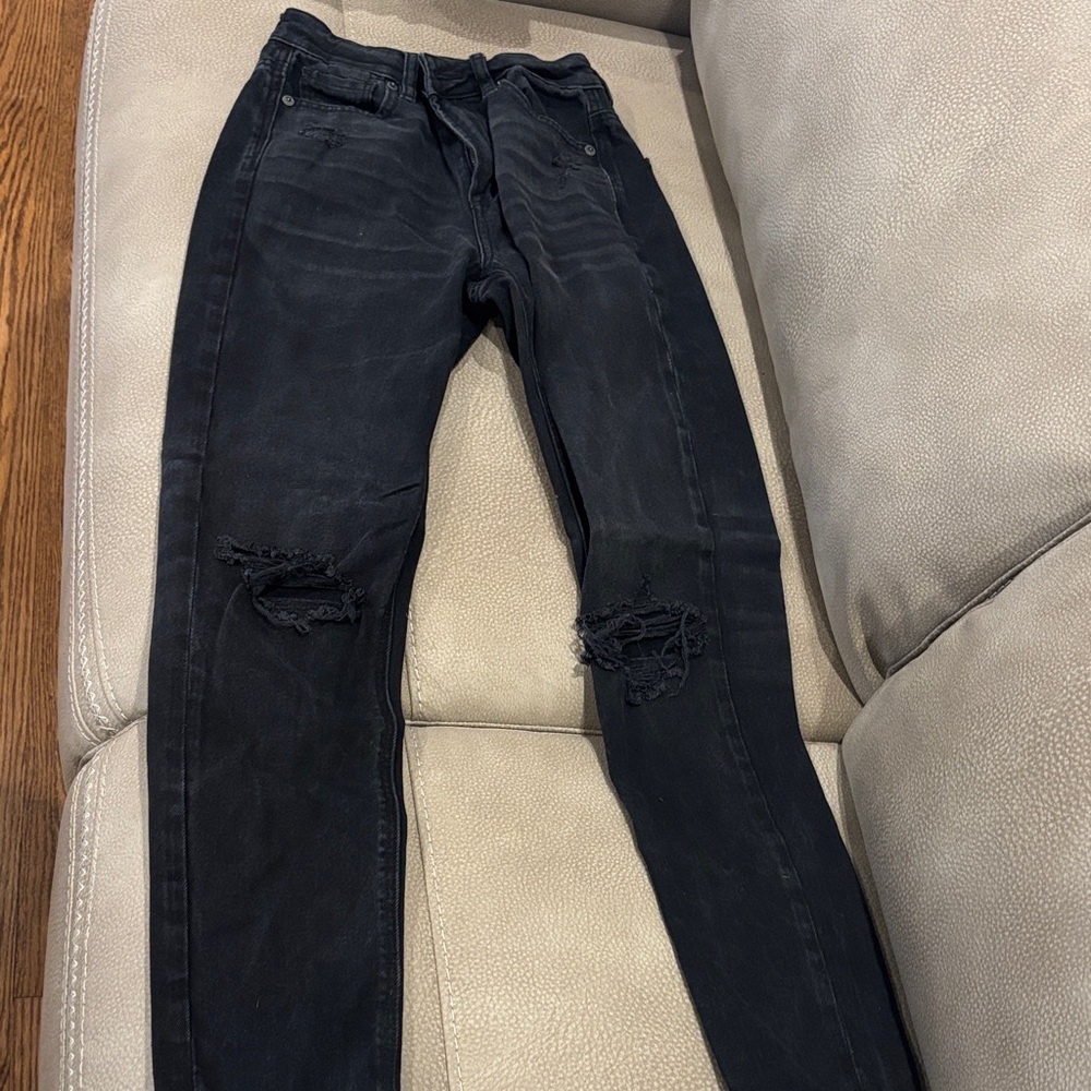 American Eagle Outfitters Black Distressed Jeans